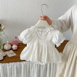 【66-90cm】2点セット ロンパース ベビー 花柄 レース - 画像 (4)