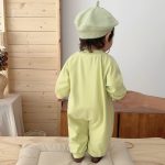 【66-90cm】ロンパース ゾウ柄 グリーン 可愛い 肌触り良い ベビー服 - 画像 (6)