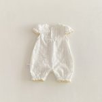 【66-90cm】オールインワン フリル ホワイト シンプル ベビー服 - 画像 (6)