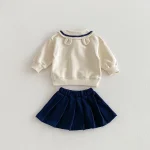 【73-110cm】スウェット セットアップ ベビー 男女兼用 セーラー風 バイカラー 熊柄 - 画像 (30)