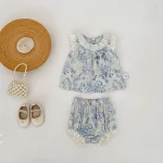 【73-110cm】セットアップ ベビー 女の子 花柄 フリルデザイン - 画像 (5)