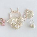 【66-90cm】セットアップ キャミソール＆ブルマ＆帽子 クリーム おしゃれ - 画像 (3)