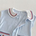 【66-90cm】オールインワン ダブルポケット セーラー 可愛い ベビー服 - 画像 (13)