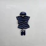 【73-120cm】セットアップ ベビー 男の子 ボーダー カジュアル - 画像 (4)