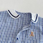 【66-90cm】ロンパース クマロゴ チェック セーラー 可愛い ベビー服 - 画像 (9)