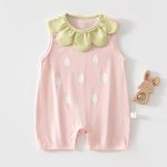 【66-90cm】オールインワン ノースリーブ フリル 可愛い ベビー服