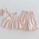 【73-120cm】セットアップ 女の子 花柄トップス&ストレートパンツ フリル付き 子供服 - 画像 (5)