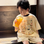 【100-170cm】半袖Ｔシャツ 男の子 ボーダー柄 カジュアル
