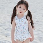 【80-130cm】水着 フリル付き ガールズ マーメイド風 UVカット - 画像 (8)