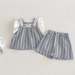 【73-100cm】セットアップ ベビー 女の子 チェック フリルスリーブ - 画像 (7)