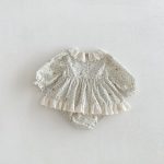 【66-90cm】ロンパース ベビー 女の子 丸襟 小花柄 - 画像 (7)