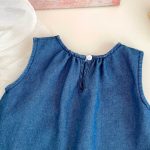 【73-120cm】セットアップ ベビー 女の子 デニムトップス＆パンツ ノースリーブ - 画像 (13)