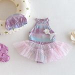 【73-100cm】ワンピース水着  プリンセス レース付き プール遊び - 画像 (2)