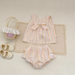 【73-110cm】セットアップ ベビー 女の子 カラフル ストライプ - 画像 (4)