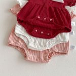 【66-90cm】ロンパース ベビー 可愛い 蝶結び パフスリーブ - 画像 (15)