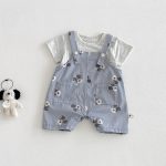 【66-90cm】セットアップ サロペット＆Tシャツ ベビー カートゥーン