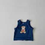 【73-100cm】セットアップ ベビー くまさんベスト＆チェックショートパンツ - 画像 (12)
