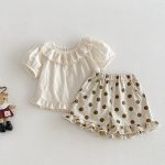 【73-100cm】ブラウス or ドットショートパンツ ベビー 女の子 コットン ジャガード - 画像 (3)