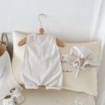 【66-90cm】ロンパース ストライプ ノースリーブ ベビー服 - 画像 (6)