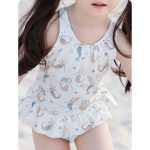 【80-130cm】水着 フリル付き ガールズ マーメイド風 UVカット - 画像 (9)