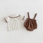 【66-100cm】二点セット シャツ＆サロペット フラワー 可愛い - 画像 (6)