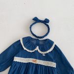 【66-90cm】ロンパース デニム レース 可愛い ベビー服 - 画像 (4)