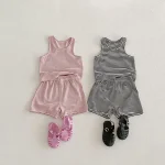 【80-130cm】セットアップ ベビー ボーダー ノースリーブ 着心地抜群 - 画像 (4)