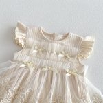 【66-90cm】ロンパース ベビー おしゃれ 肩フリル レース - 画像 (5)