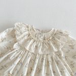 【66-90cm】ロンパース ベビー 女の子 韓国風 プリンセス 小花柄 - 画像 (8)