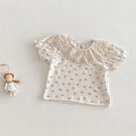 【66-90cm】セットアップ Tシャツ＆サロペットロンパース 総柄蝶結び - 画像 (5)