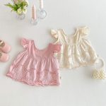 【73-100cm】セットアップ ベビー 女の子 刺繍 フリル - 画像 (8)