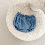 【66-100cm】セットアップ ベビー デニム レース トップス＆ブルマ - 画像 (8)
