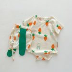 【66-90cm】ロンパース＆帽子 ベビー キュート ウサギ にんじん柄 - 画像 (5)