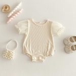 【66-90cm】セットアップ ベビー パフスリーブ ロンパース&キャミソール - 画像 (7)