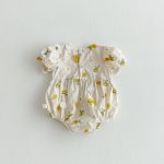 【66-90cm】ロンパース ベビー おしゃれ 花柄 刺繍 - 画像 (5)