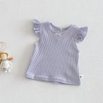 【66-90cm】セットアップ Tシャツ＆サロペット ベビー 小花柄 フリルスリーブ - 画像 (5)