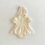 【66-90cm】ロンパース&帽子 ベビー 女の子 クリーム ワンピース風 - 画像 (7)