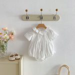 【66-90cm】ロンパース ベビー 女の子 ラウンドネック 刺繍 - 画像 (5)