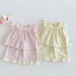 【73-110cm】セットアップ フラワー柄 フリル 女の子