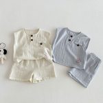 【73-110cm】セットアップ ペット柄 ノースリーブ 着心地良い 子供服 - 画像 (8)