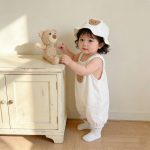 【66-100cm】サロペット＆帽子 クマ柄 可愛い ベビー服 - 画像 (6)