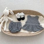 【66-100cm】セットアップ ベビー 刺繍 チェック ノースリーブ - 画像 (4)