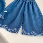 【73-120cm】セットアップ ベビー 女の子 デニムトップス＆パンツ ノースリーブ - 画像 (15)
