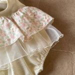 【73-90cm】ロンパース ベビー 小花柄 チュール - 画像 (13)