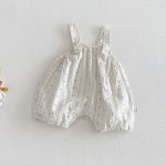 【66-90cm】セットアップ Tシャツ＆サロペット ベビー 小花柄 フリルスリーブ - 画像 (6)