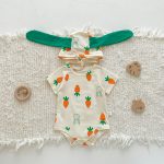 【66-90cm】ロンパース＆帽子 ベビー キュート ウサギ にんじん柄 - 画像 (6)