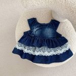 【66-100cm】セットアップ ベビー デニム レース トップス＆ブルマ - 画像 (9)