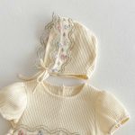 【66-90cm】ロンパース&帽子 ベビー 女の子 クリーム ワンピース風 - 画像 (9)