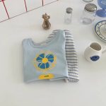 【66-100cm】セットアップ ベビー 可愛い ベスト＆ボーダーショートパンツ - 画像 (10)