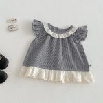 【73-100cm】シャツ or レギンス ベビー 女の子 チェック フリルスリーブ - 画像 (3)